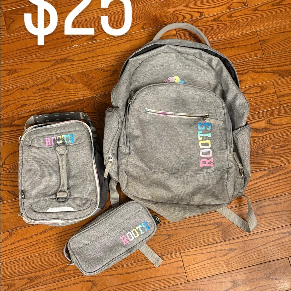 Roots Gray Backpack Set